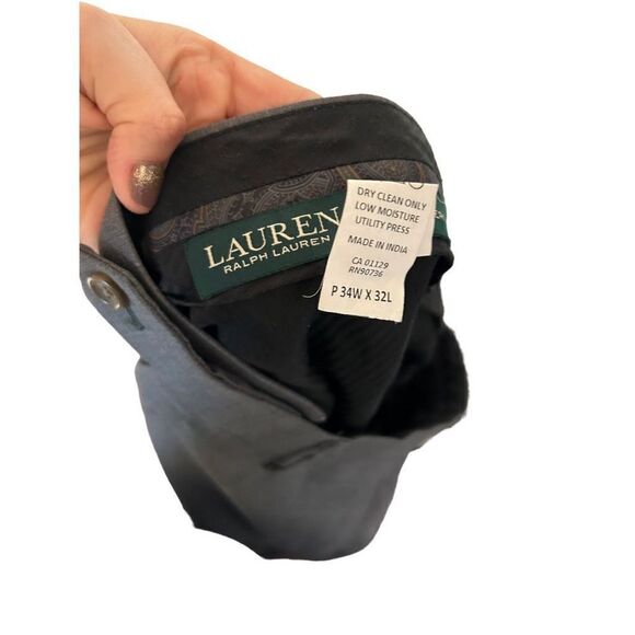Lauren Ralph Lauren High Performance Gray Wool Pleated Dress Pants Size 34x32 - Picture 7 of 8